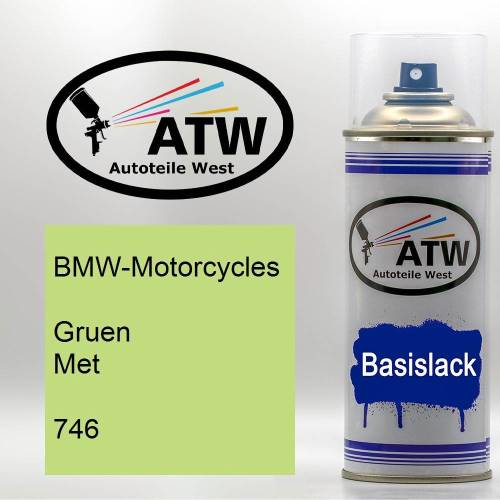 BMW-Motorcycles, Gruen Met, 746: 400ml Sprühdose, von ATW Autoteile West.